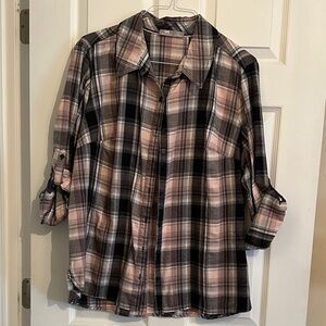 Plaid Button Down Shirt for Women